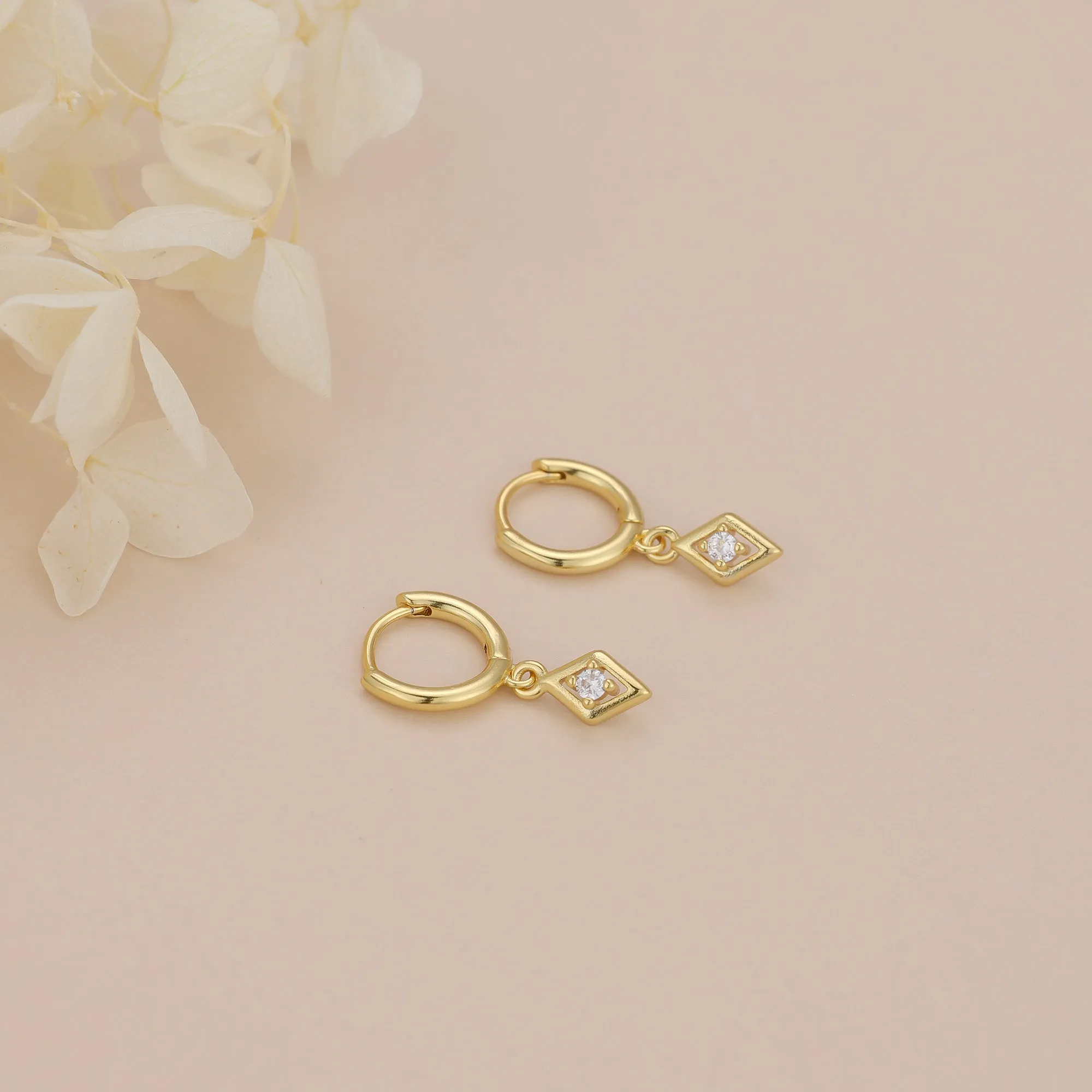 E181 crystal diamond charm dangle earrings