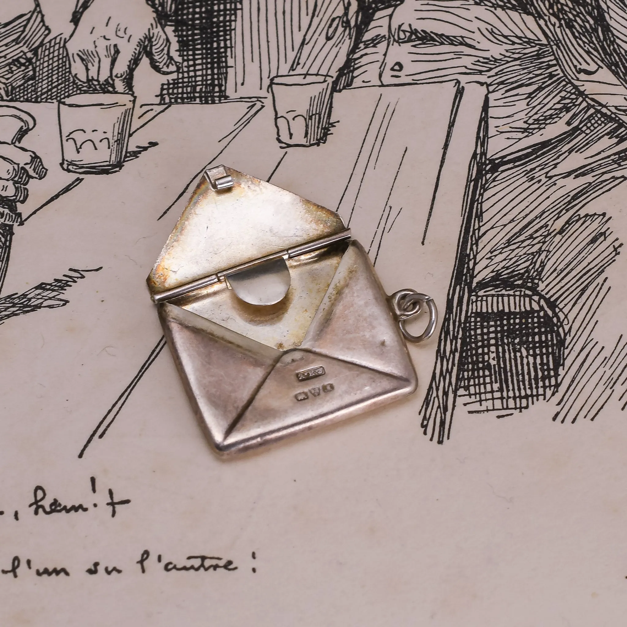 Edwardian Sterling Silver Envelope Pendant