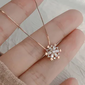 Elegant 925 Sterling Silver Luxury Zircon Necklace Box Chain Pendant Design Fine Jewelry Necklace For Women Wedding Gift NK035