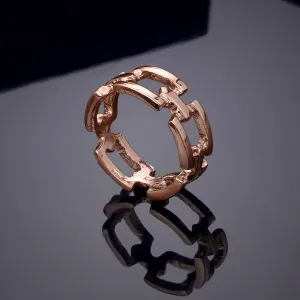 Estele Rose Gold Plated Striking Finger Ring for Women