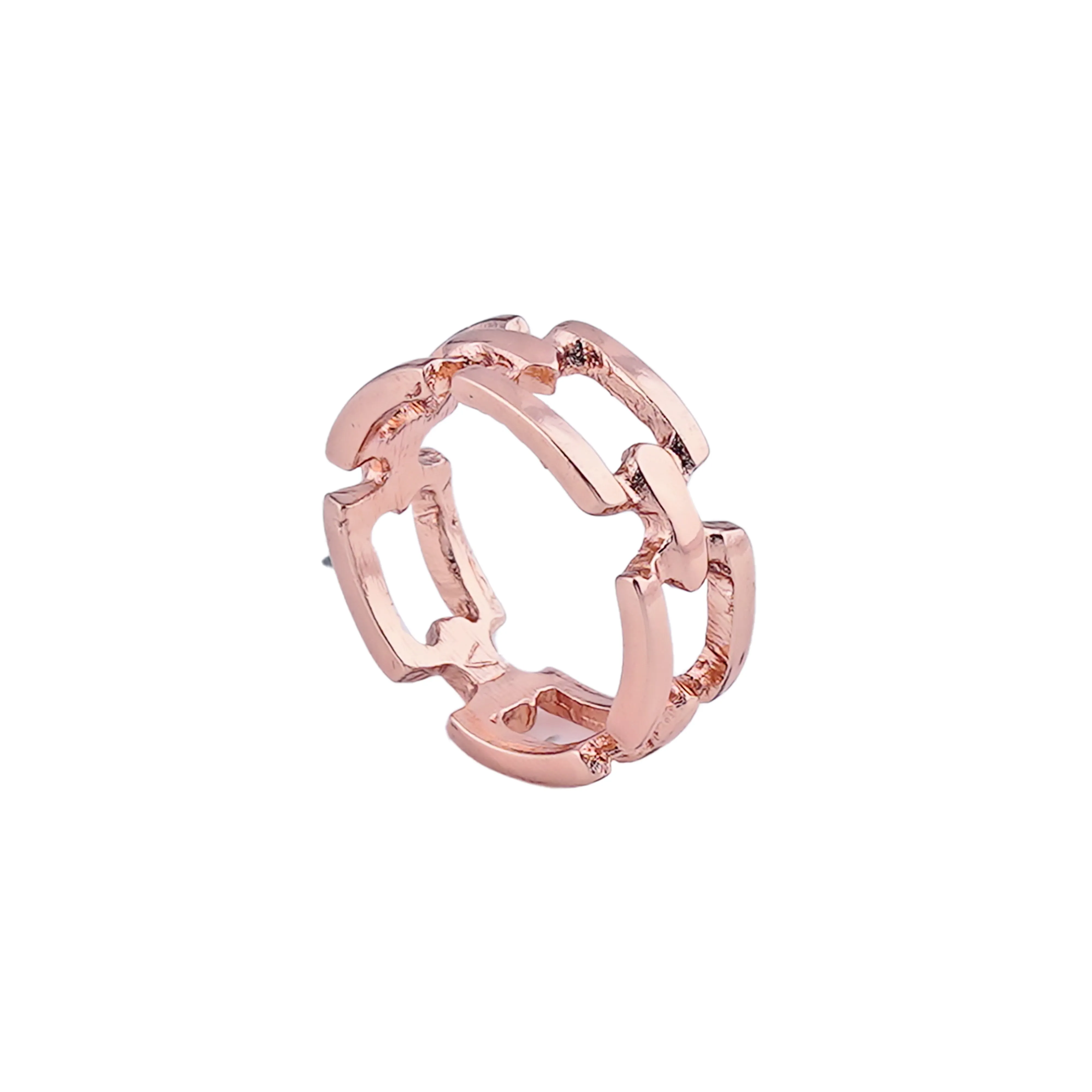 Estele Rose Gold Plated Striking Finger Ring for Women