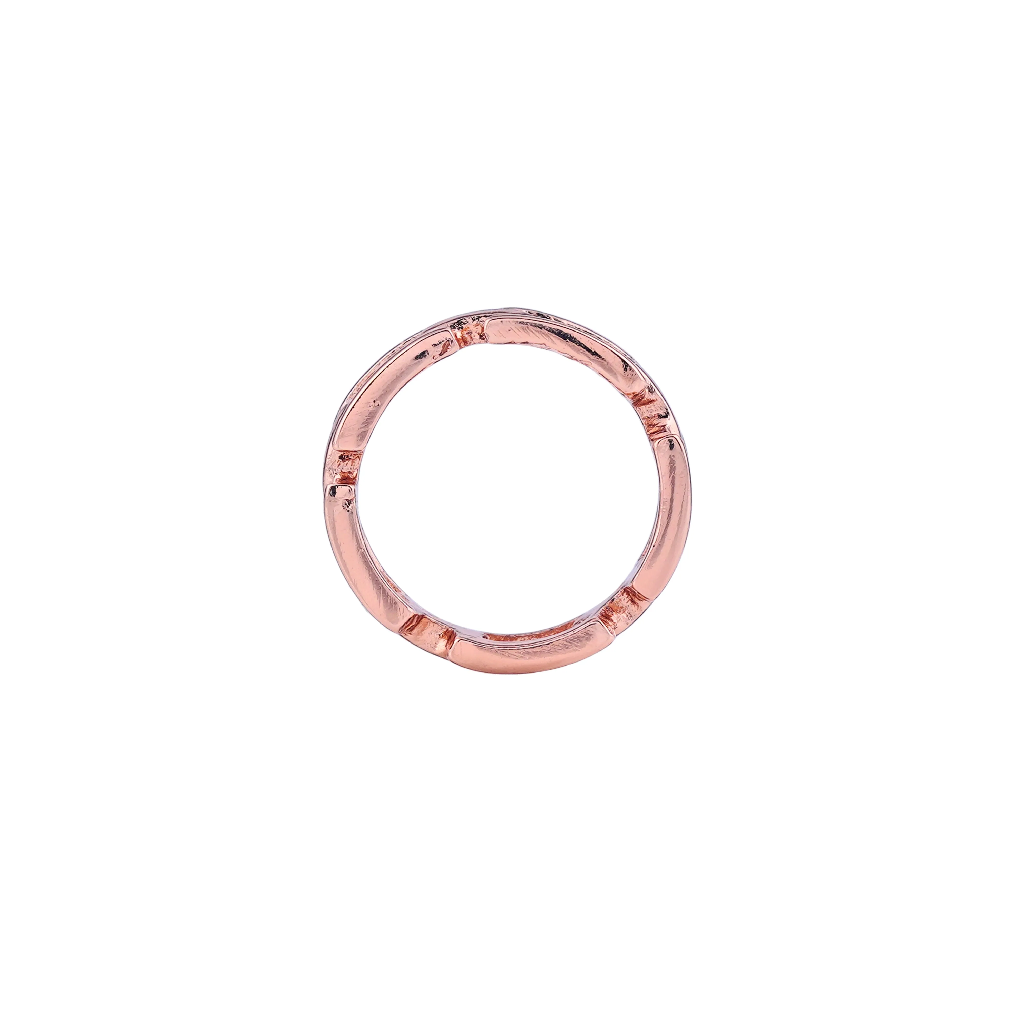 Estele Rose Gold Plated Striking Finger Ring for Women