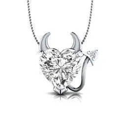 EternalDia Simulated Diamond Devil Heart Pendant Necklace with 18 Inch Chain
