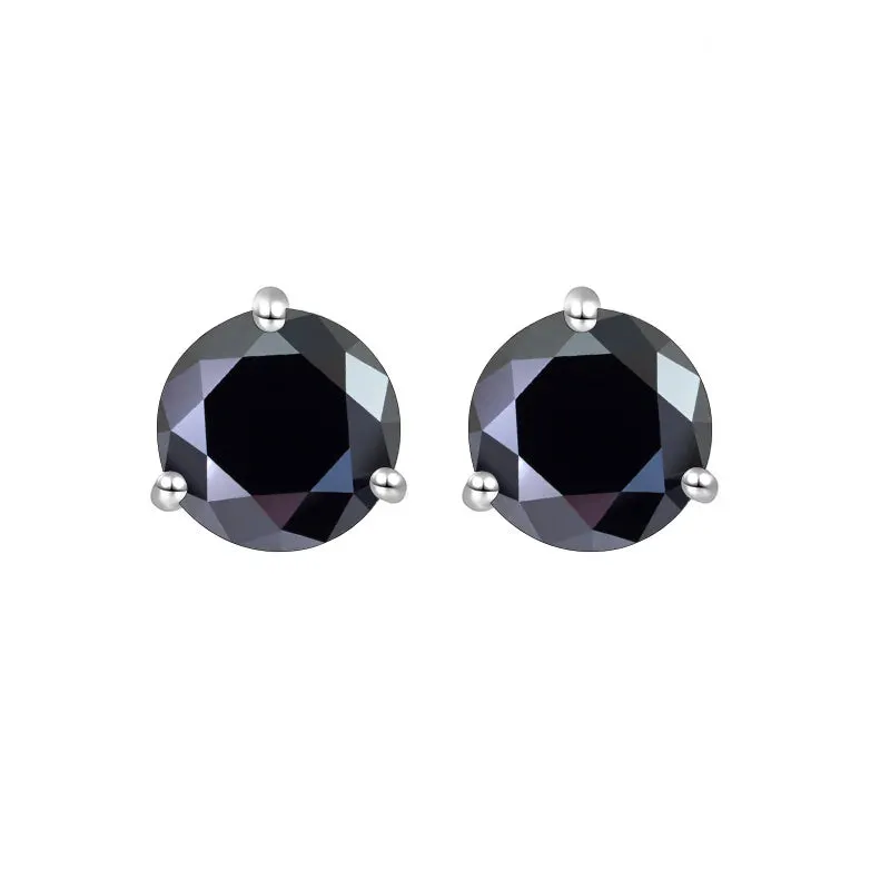 Exquisite Moissanite Stud Earrings For Women Girls S925 Sterling Silver 0.5-1ct Sparkling Jewelry