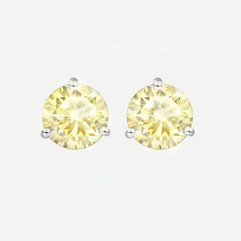 Exquisite Moissanite Stud Earrings For Women Girls S925 Sterling Silver 0.5-1ct Sparkling Jewelry