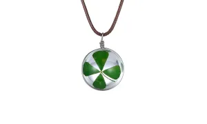 Fashion Crystal glass Ball Clover Pendant Necklace