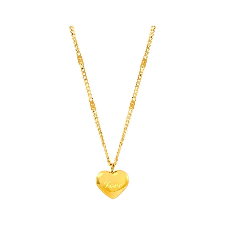 Fashion  Retro Classic Heart Carving Love Charms Chain Choker Necklaces &amp; Pendant For Women