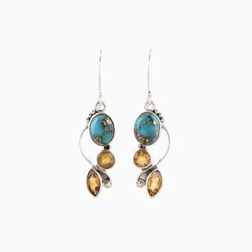 Fashionable Crafted Alloy Geometric Dangle Earrings