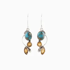 Fashionable Crafted Alloy Geometric Dangle Earrings