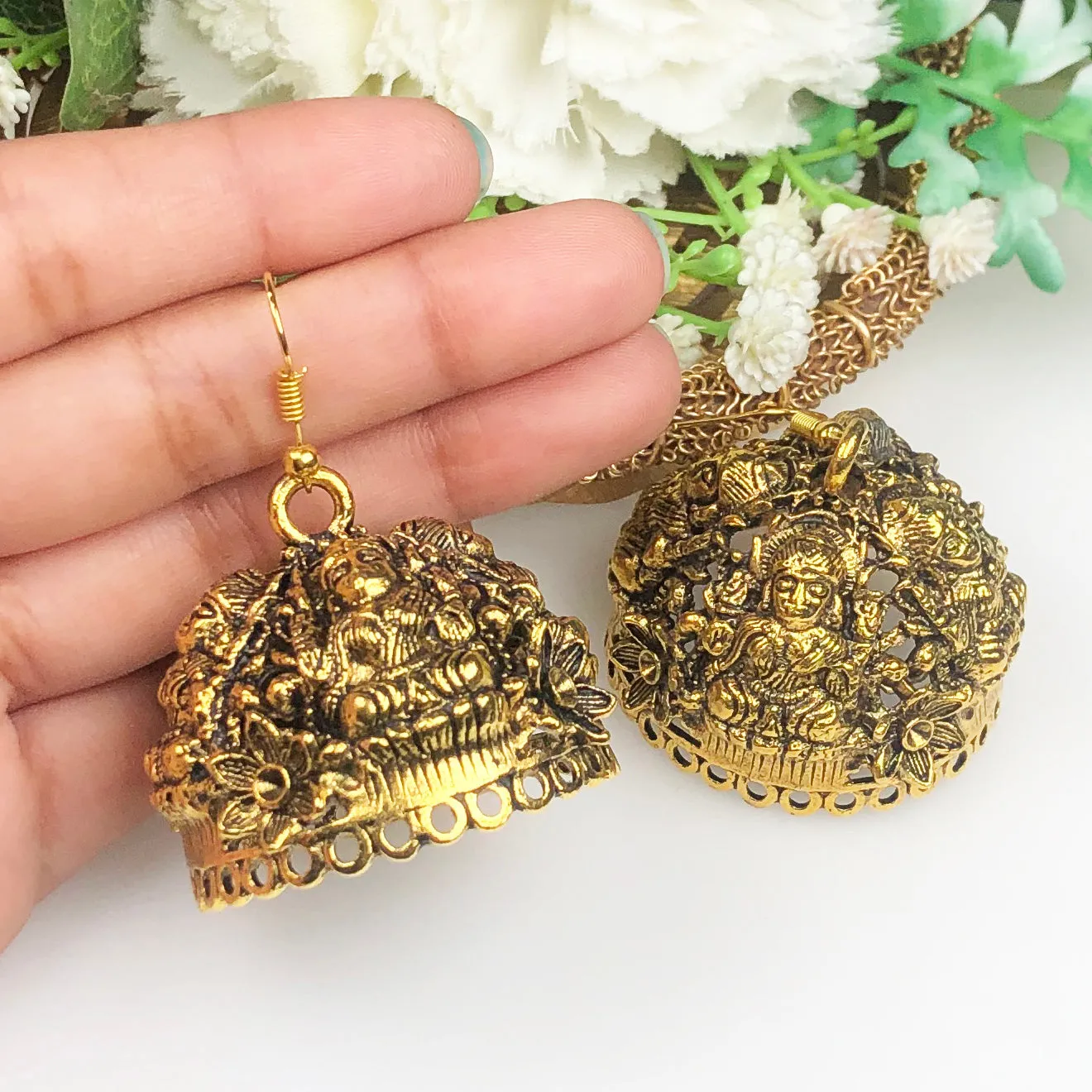 Fashionable Golden Brass Earrings