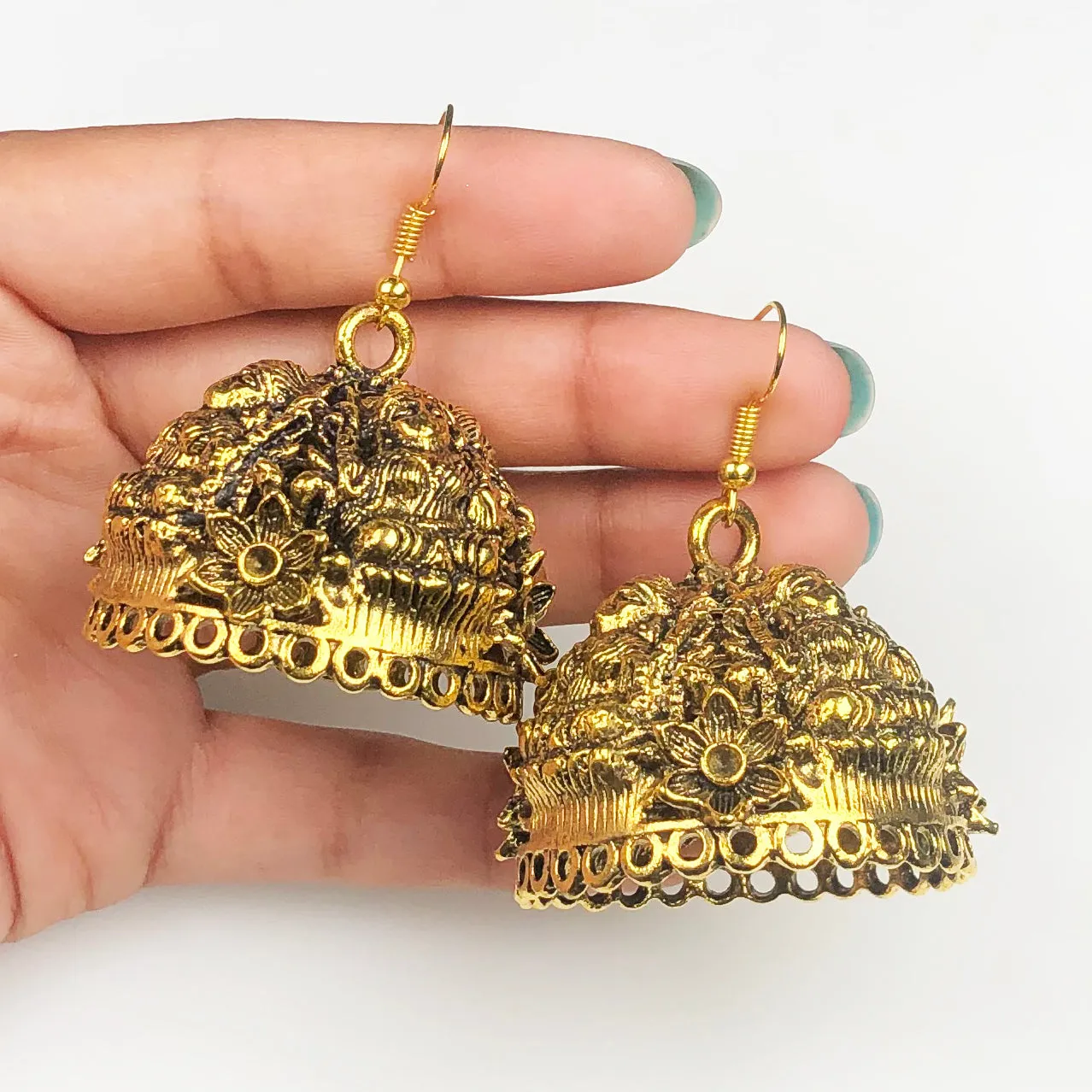 Fashionable Golden Brass Earrings
