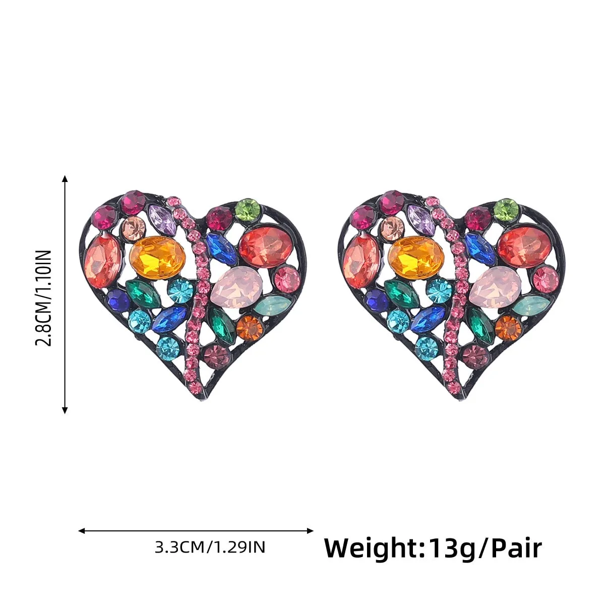 Fashionable Metal Heart Shaped Hollow Earrings Women
