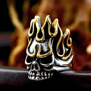 Flame Skull Ring