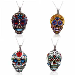 Flower Skull Necklace