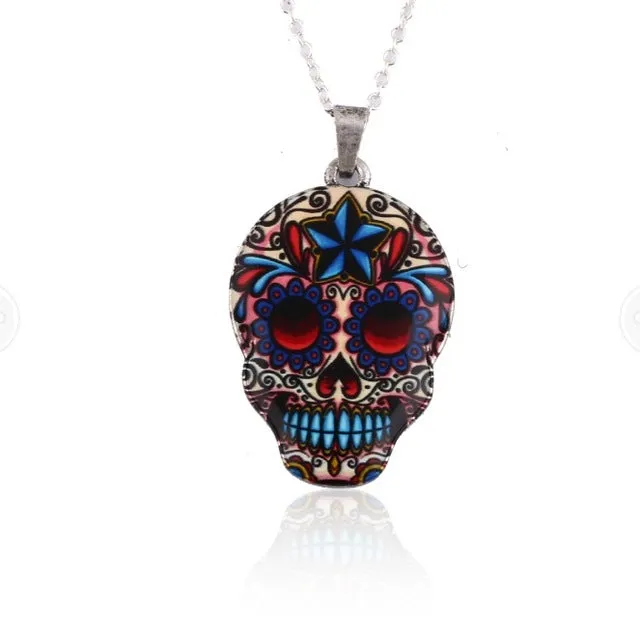 Flower Skull Necklace