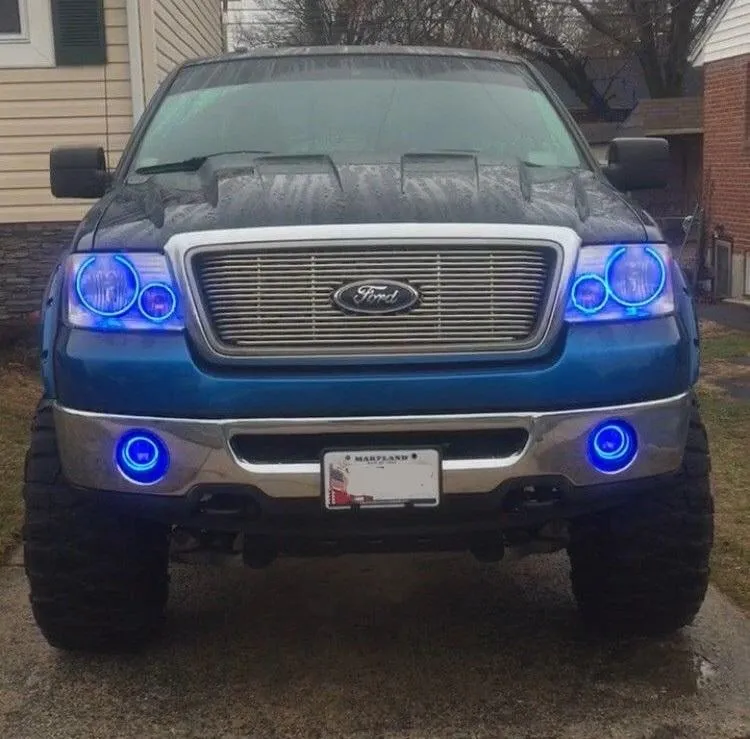 Ford F150 V.3 Fusion Color Change Headlight & LED Halo Fog Light Kit 2004-2008