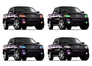 Ford F150 V.3 Fusion Color Change Headlight & LED Halo Fog Light Kit 2004-2008
