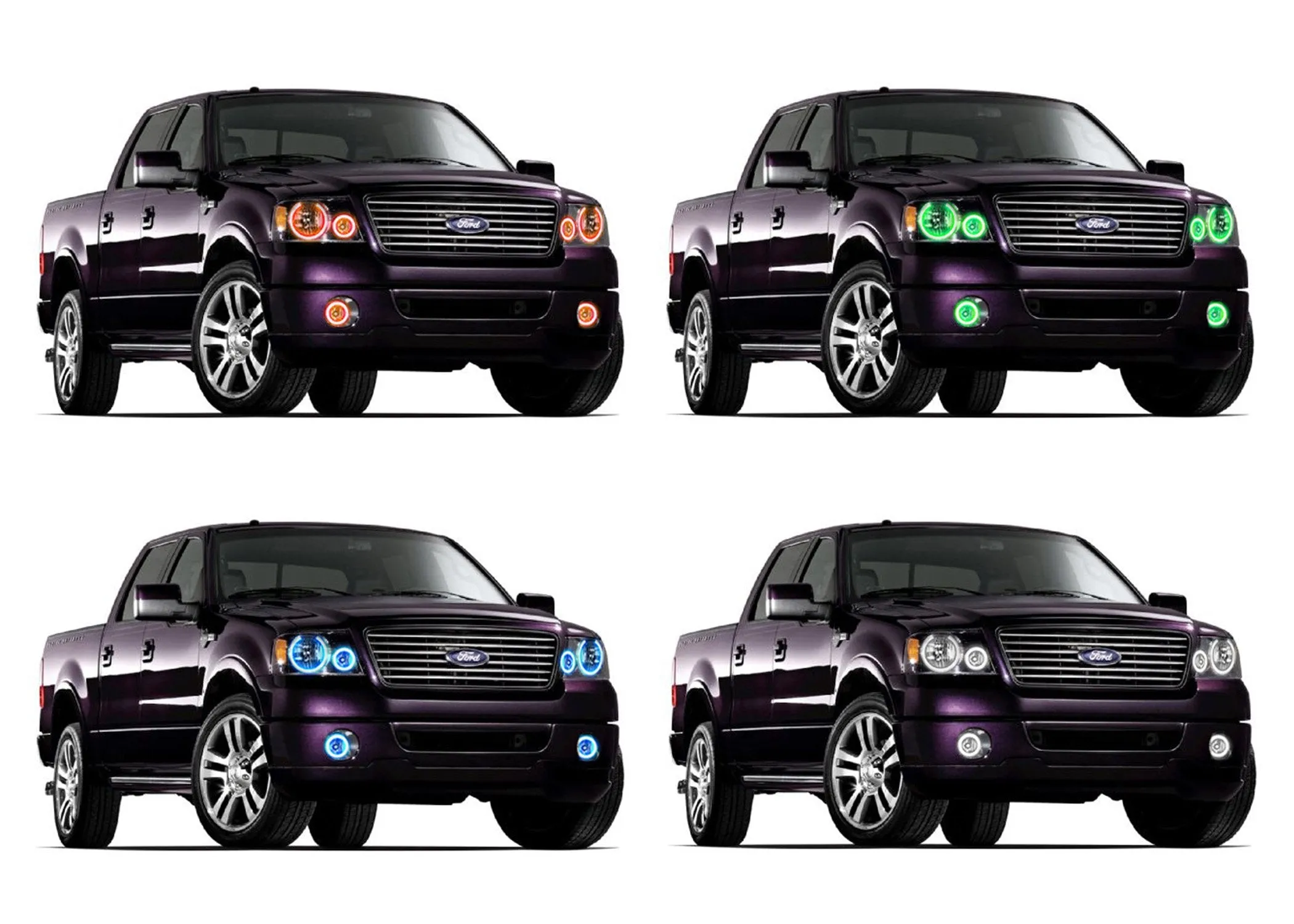 Ford F150 V.3 Fusion Color Change Headlight & LED Halo Fog Light Kit 2004-2008