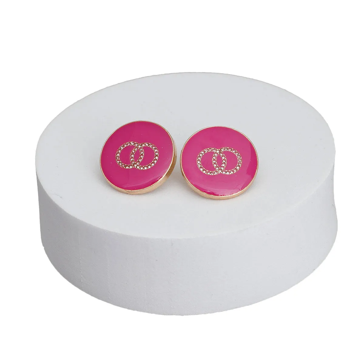 Fuchsia Flair Flat Studs - Bespoke Chic