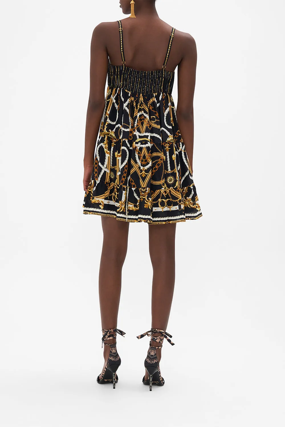 GATHERED BUST TIERED MINI DRESS COAST TO COAST