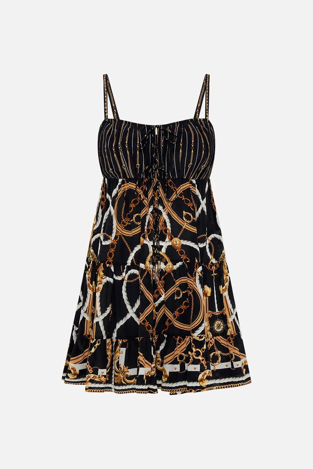 GATHERED BUST TIERED MINI DRESS COAST TO COAST