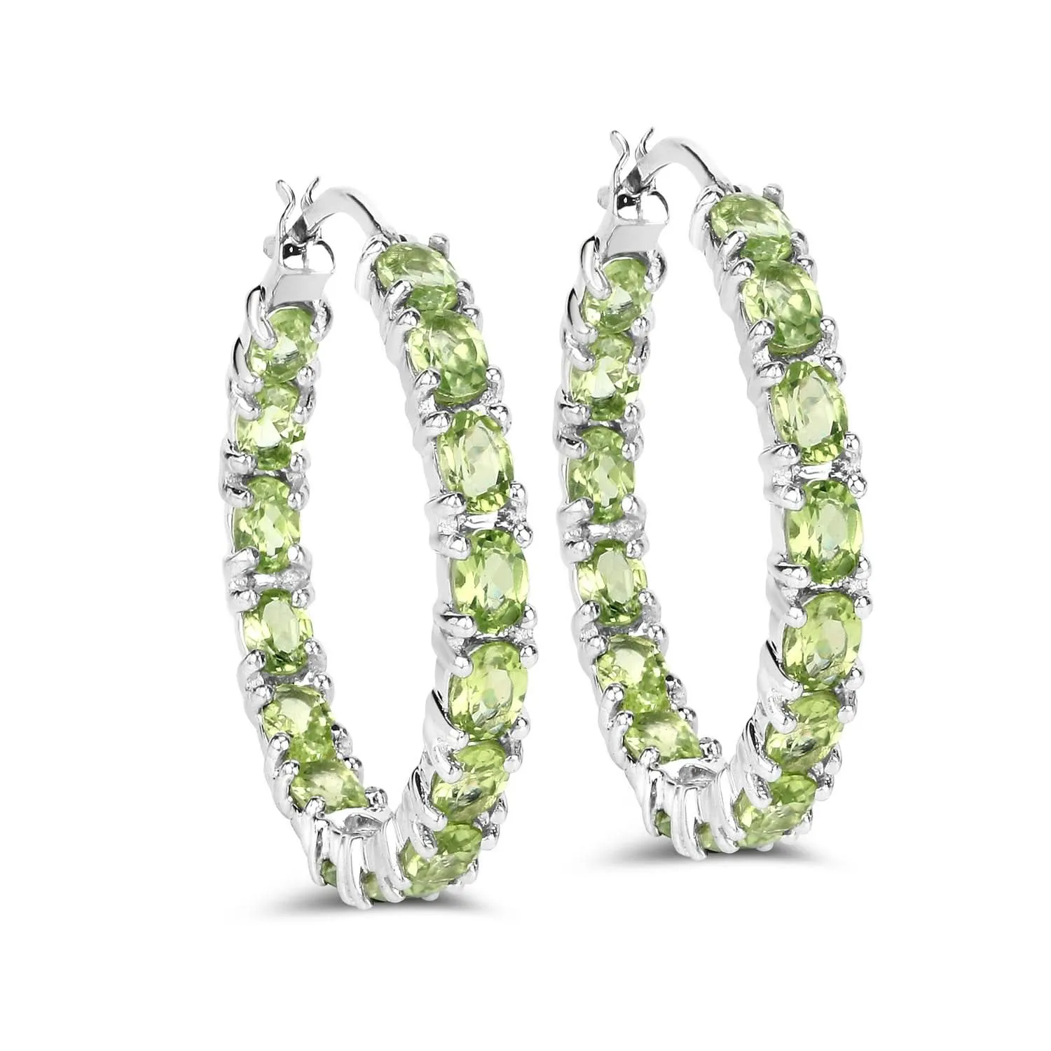 Genuine 5.10 Carat Peridot .925 Sterling Silver Earrings