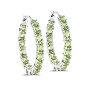 Genuine 5.10 Carat Peridot .925 Sterling Silver Earrings