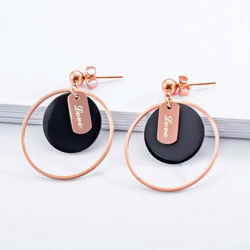 Geometric Love Loop Dangle Earrings