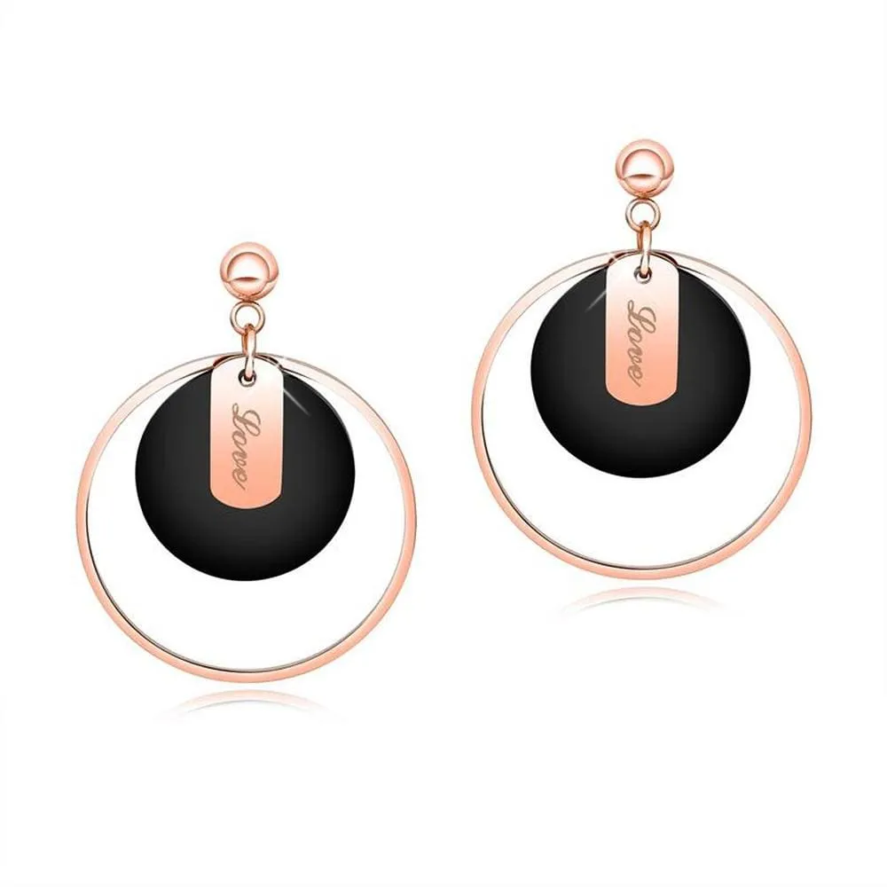 Geometric Love Loop Dangle Earrings