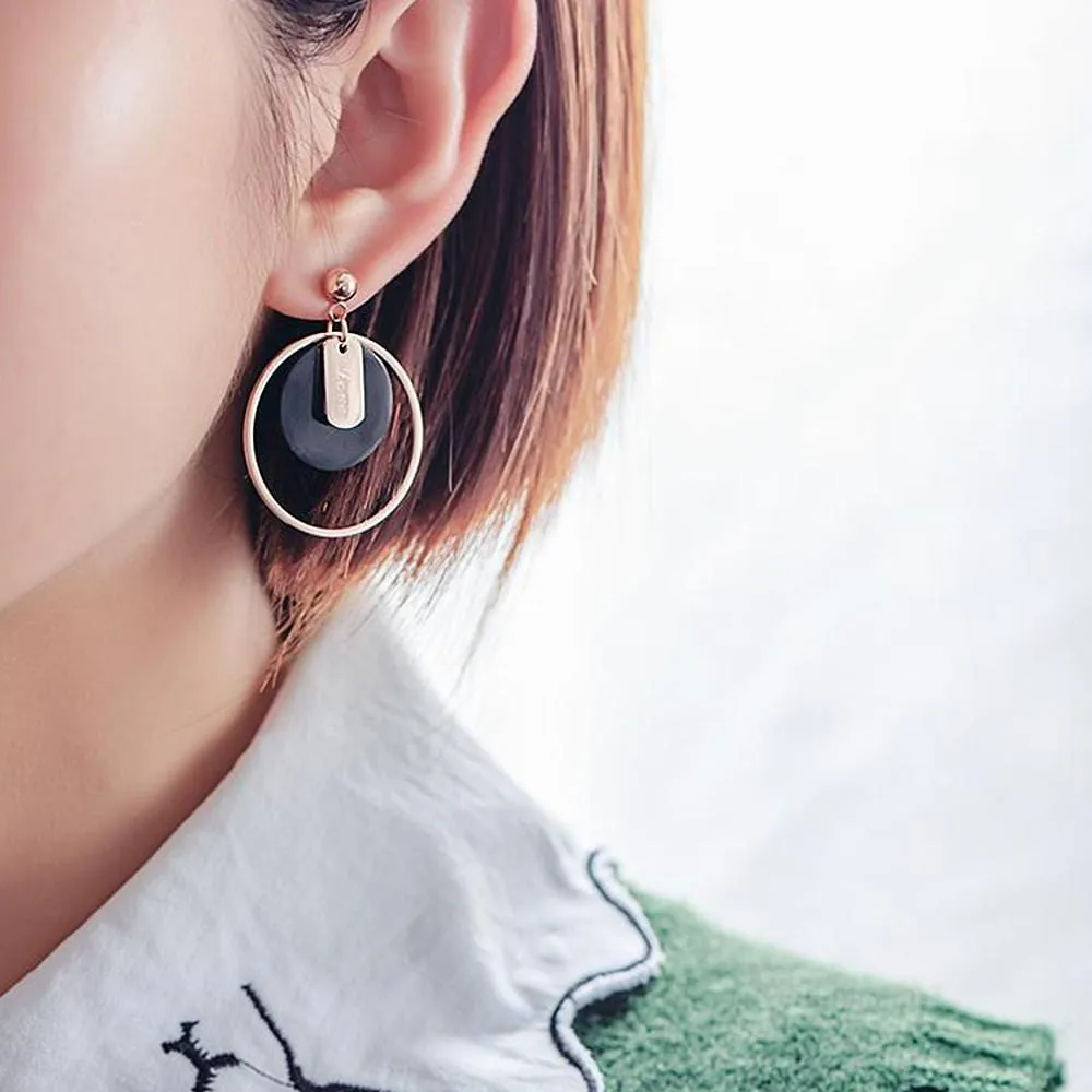 Geometric Love Loop Dangle Earrings