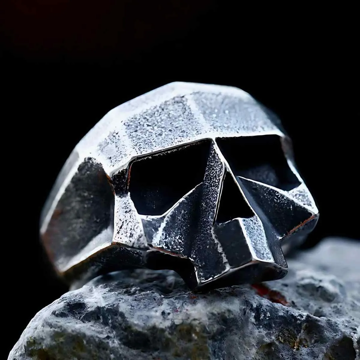 Geometric Skull Ring
