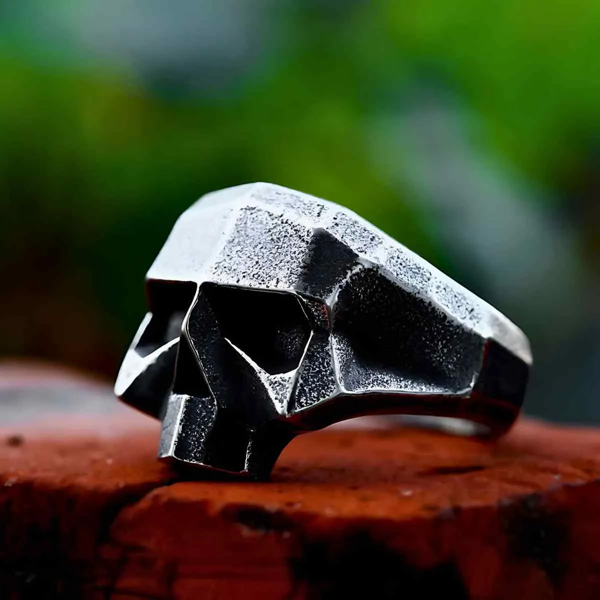 Geometric Skull Ring