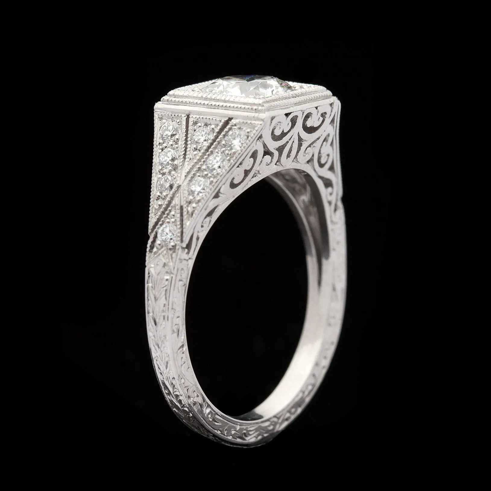 GIA 1.05ct F/SI1 Diamond Platinum Ring
