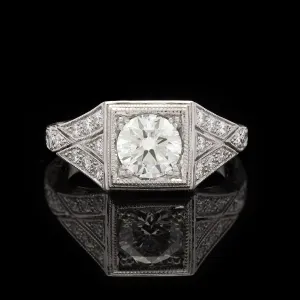 GIA 1.05ct F/SI1 Diamond Platinum Ring