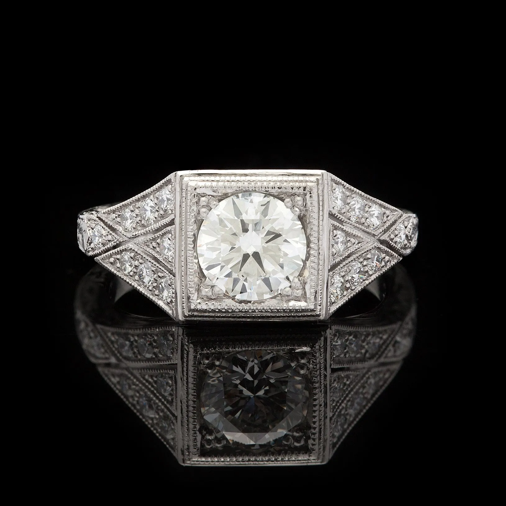 GIA 1.05ct F/SI1 Diamond Platinum Ring