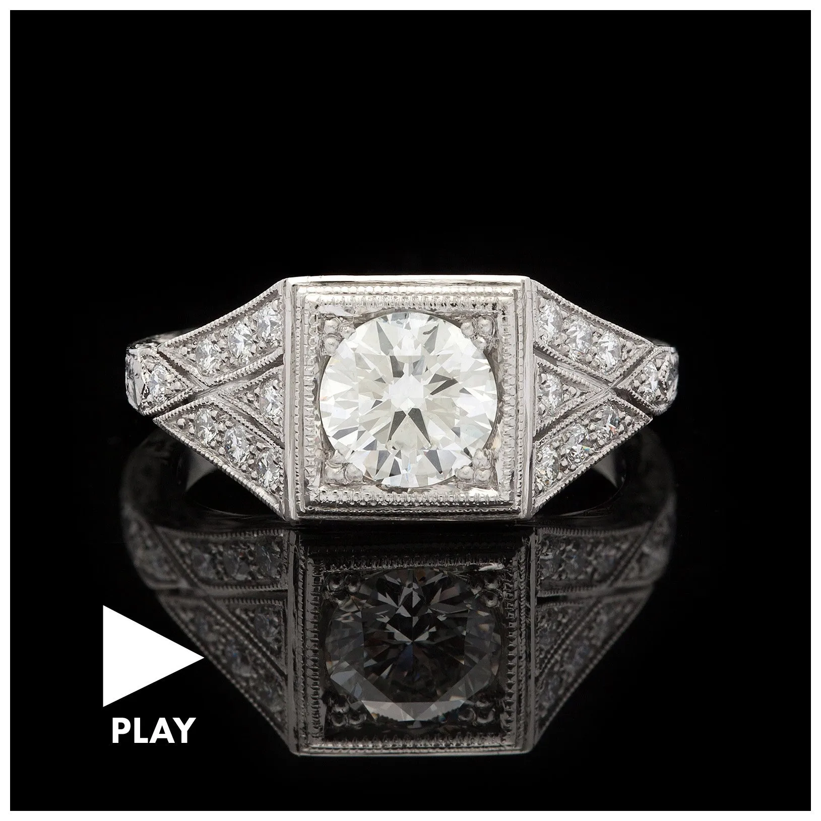 GIA 1.05ct F/SI1 Diamond Platinum Ring