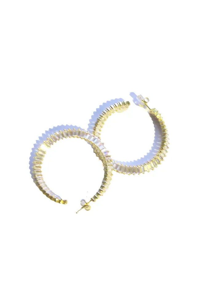 Gold Baguette Hoop