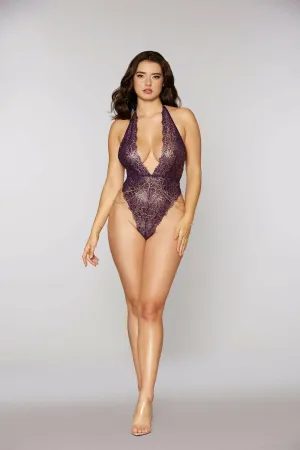 Gold Foiled Lace Teddy
