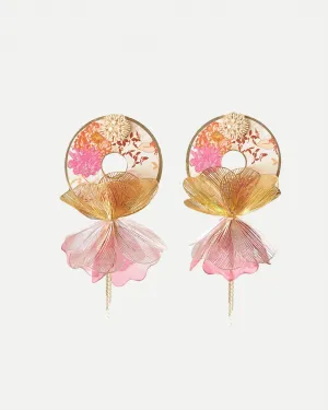 Gold-Plated & Resin Earrings | Floral Symphony Nuna