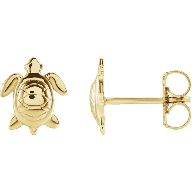 Gold Sea Turtle Earrings