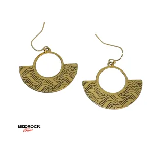 Gold Wave Design Chic Dangling Earrings | Boho Style