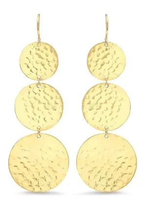 Graduated Hammered Disc Earrings