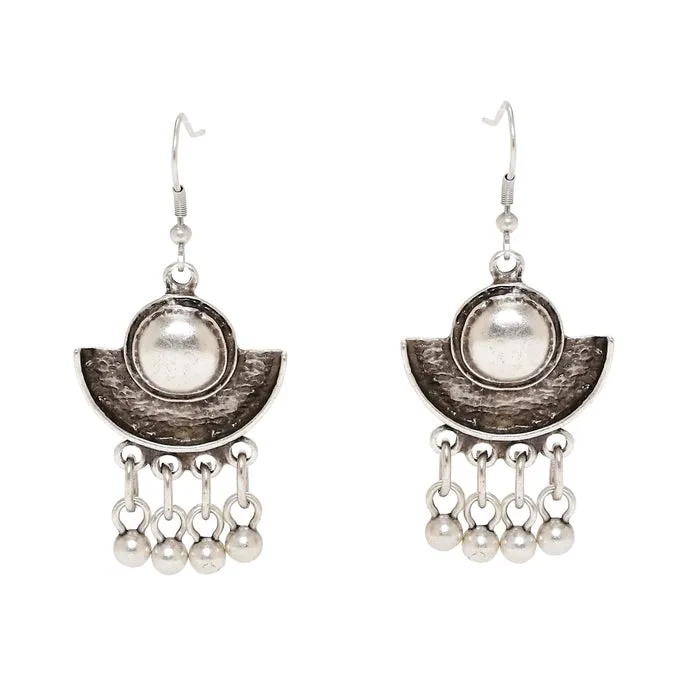 Handcrafted Pewter Boho Chic Drop Style Earrings