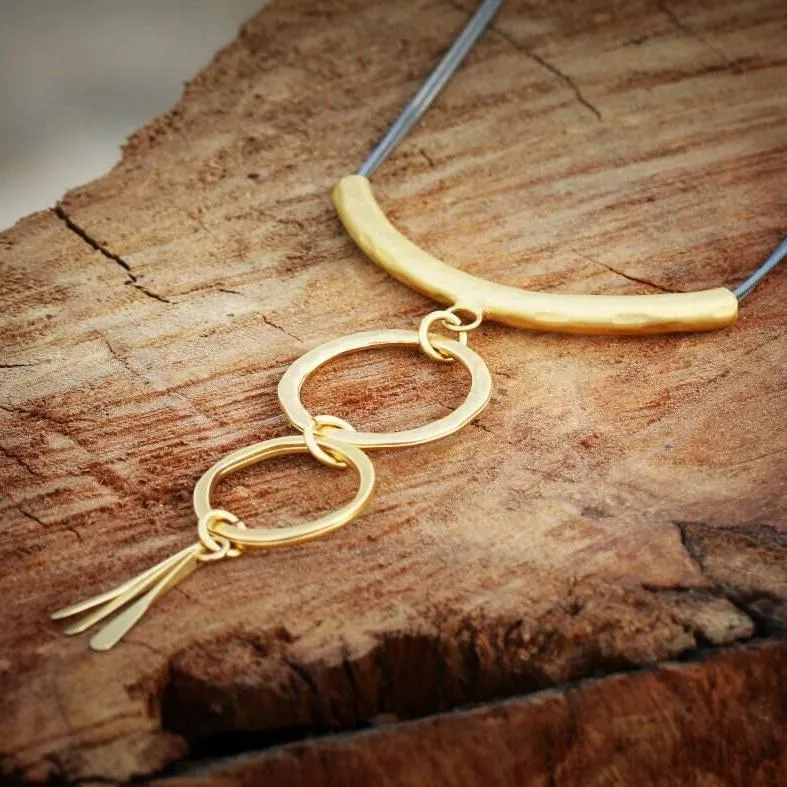Handmade Gold Boho Necklace for Women