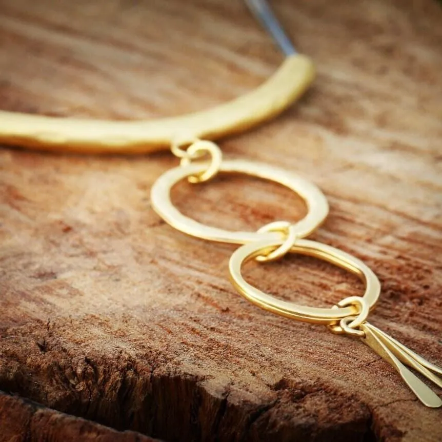 Handmade Gold Boho Necklace for Women