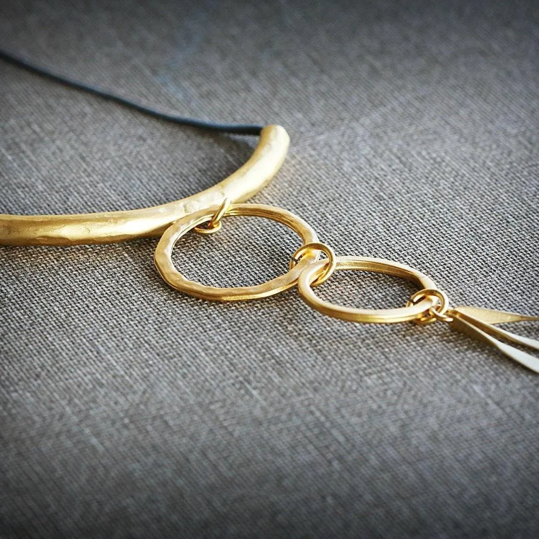 Handmade Gold Boho Necklace for Women