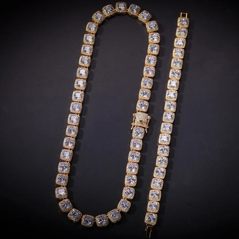 Hanrae Men's Hip Hop Alloy Necklace with Rhinestones