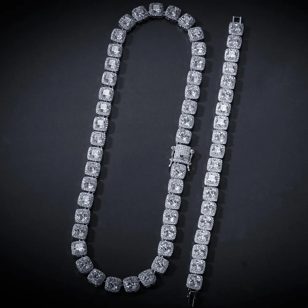 Hanrae Men's Hip Hop Alloy Necklace with Rhinestones