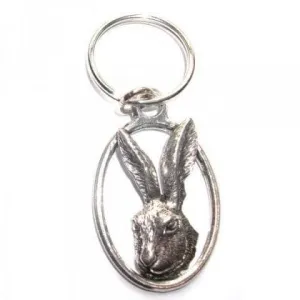 Hares Head Pewter Key Ring