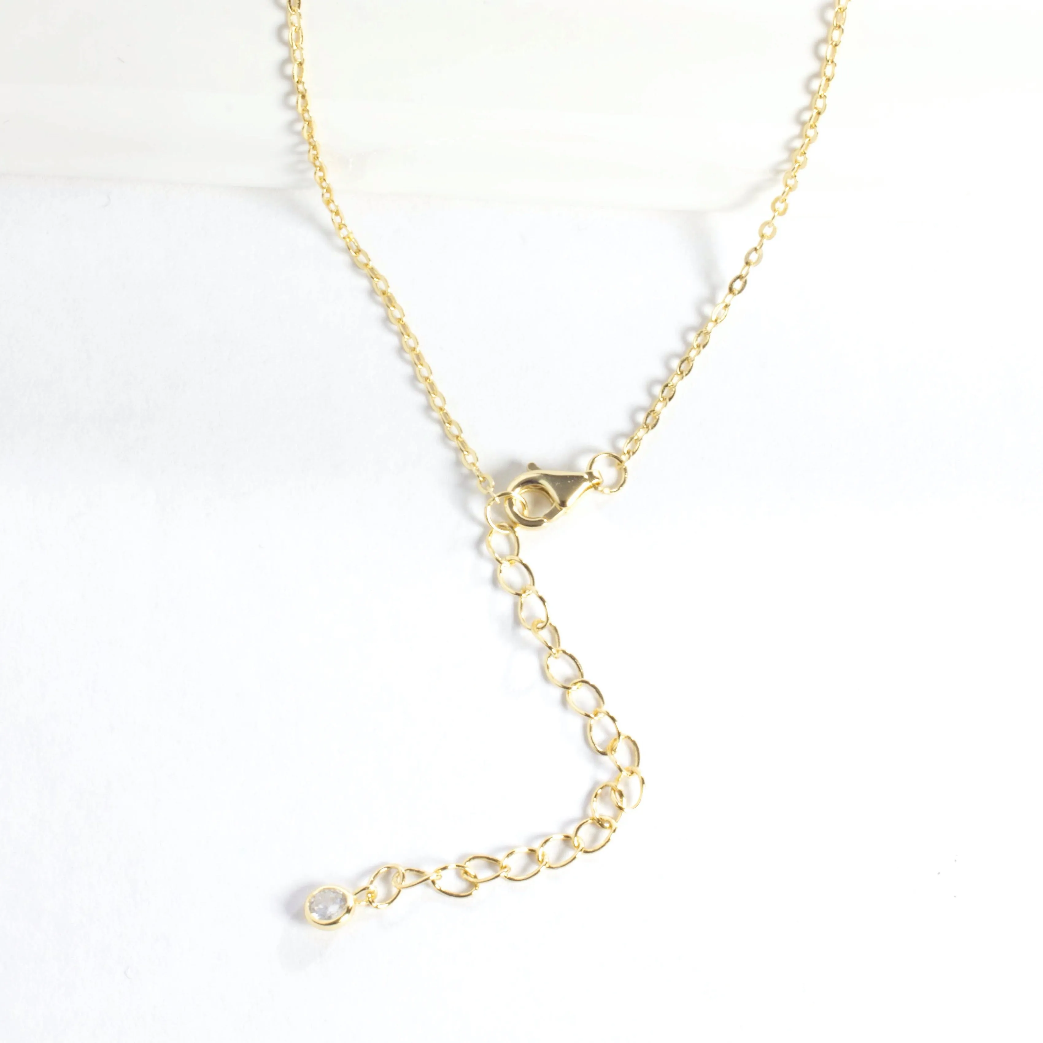 Heart and Love CZ Pendant Necklace - Gold